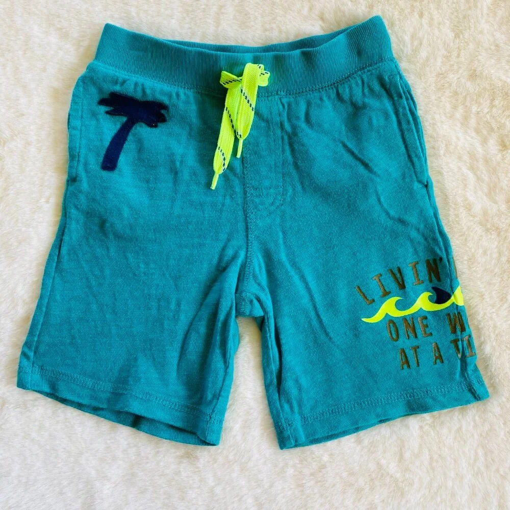Gap Boy's Cotton Pull-On Shorts size 3T Tropical Surfer Beach Teal